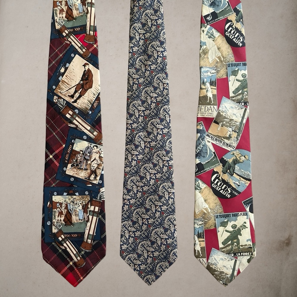 Assorted Golf Ties | Leaf Paisley | Plaid Classic | Formal | Men’s Casual Attire